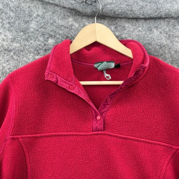 LL Bean Fleece Jacket Sweatshirt Womens XL Pink Zip Pockets Pullover Outdoor - Picture 4 of 12